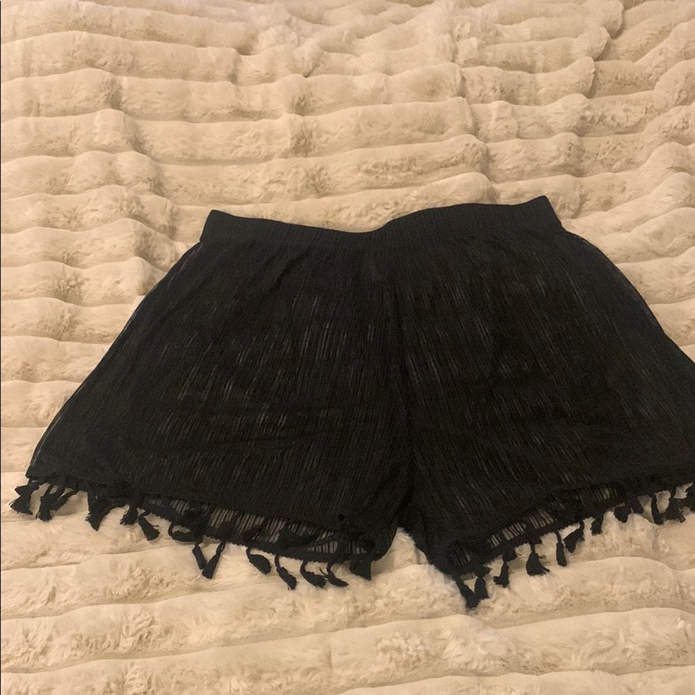 Black Tassel Women's Shorts